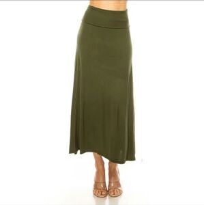 Max Studios Olive Green Flowy Skirt